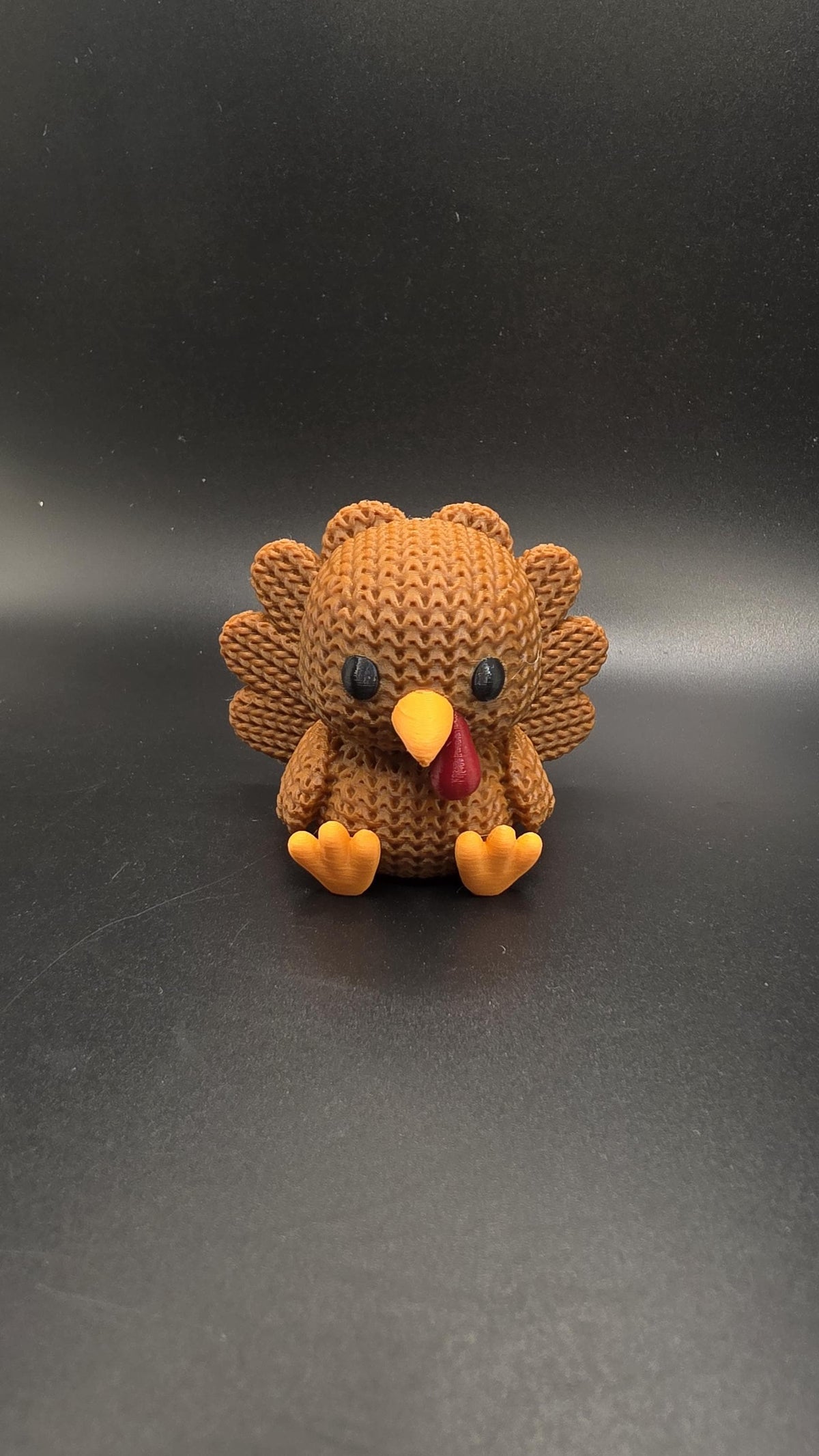 3D Printed Crotchet Turkey Miniature Figurine Desk Knitted Decor