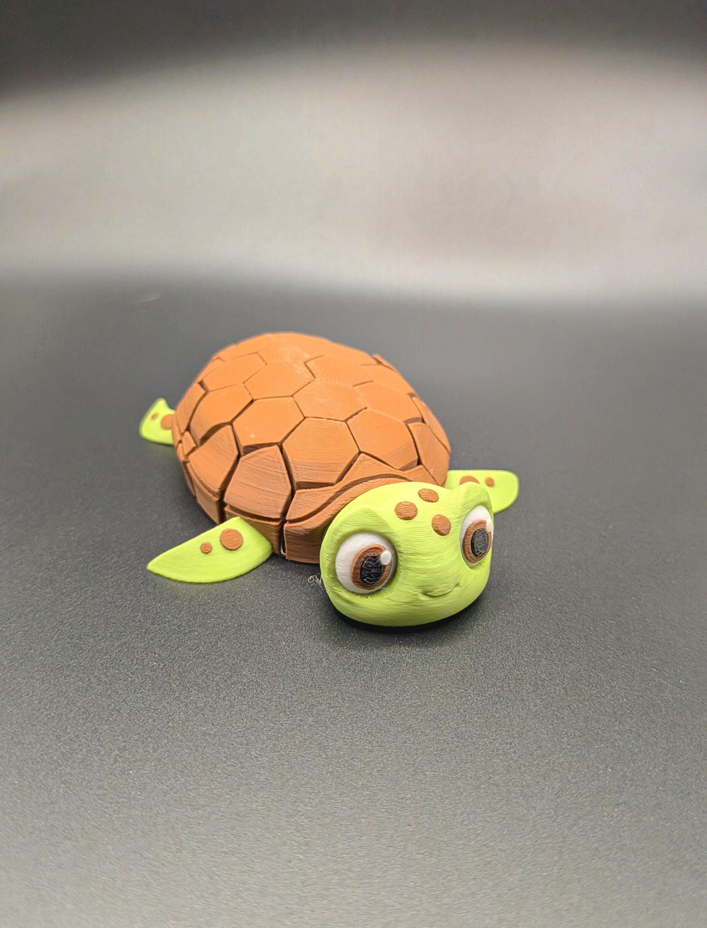 Sea Turtle Articulated Fidget Multicolor 3D Printed Toy Keychain