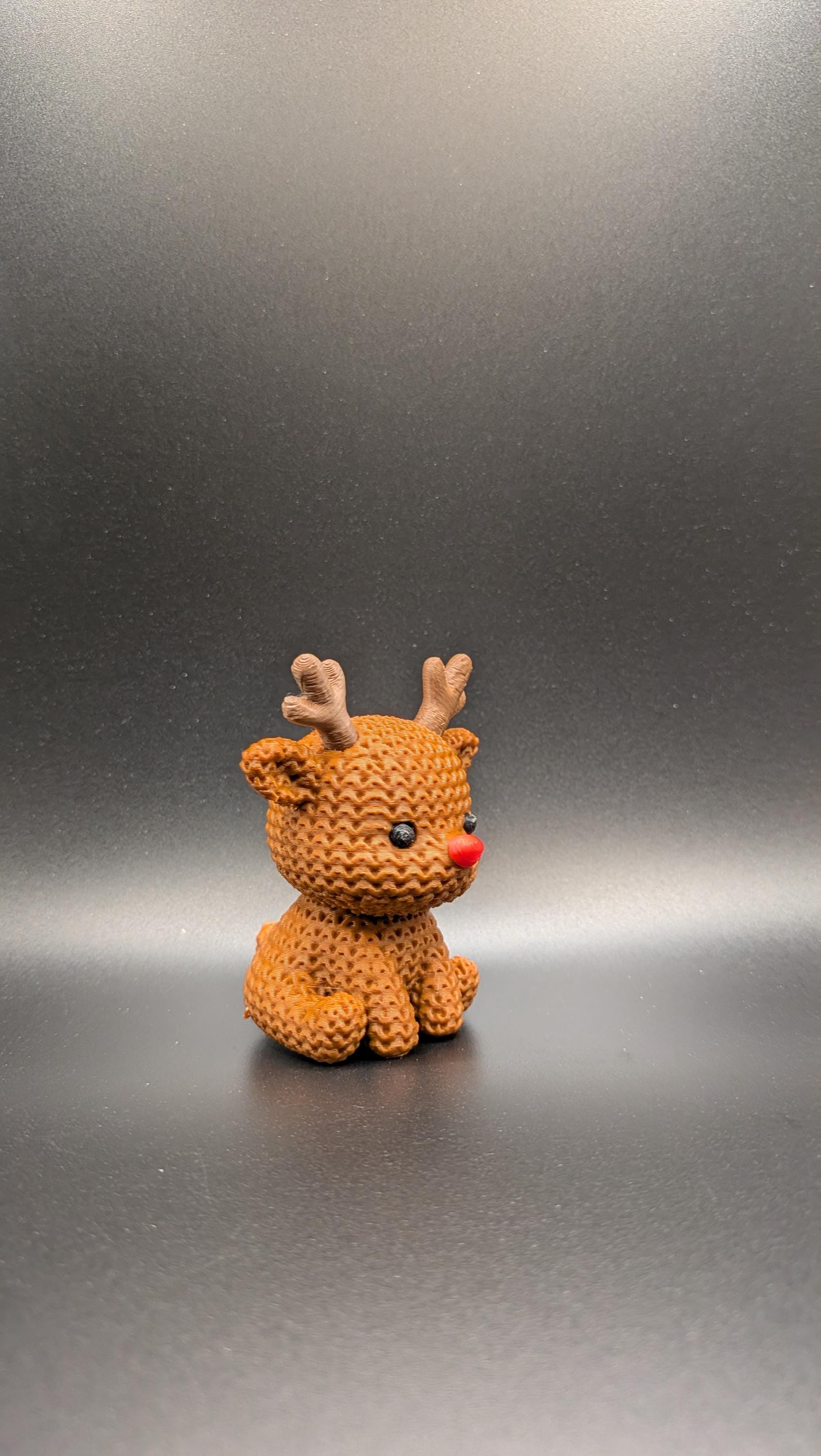 Crocheted Reindeer 3D Printed Winter Knit Design Seasonal Decor