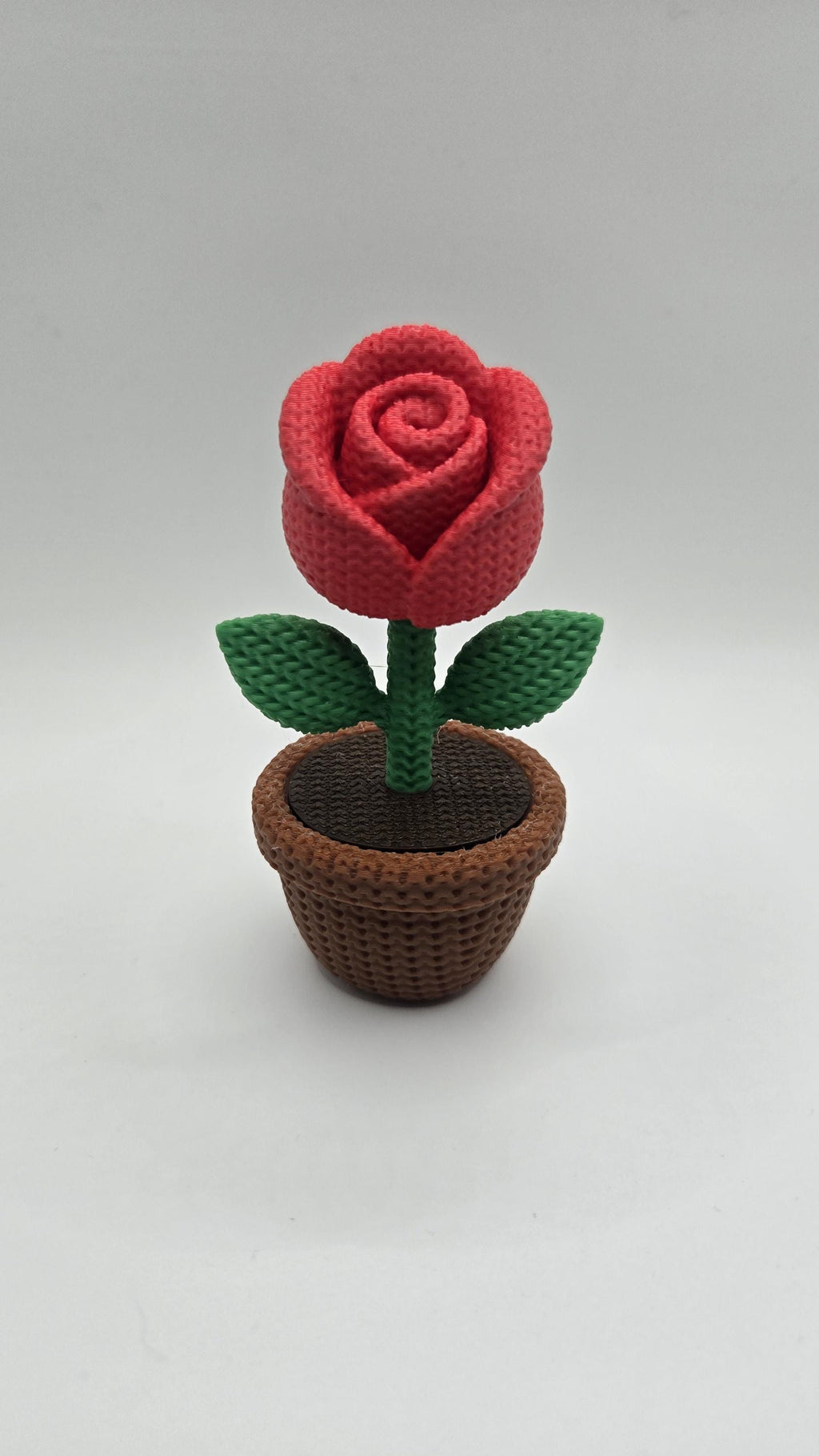 Forever Rose 3D Printed Crotchet Rose Flower Pot– Knit Style Valentine's Day Gift