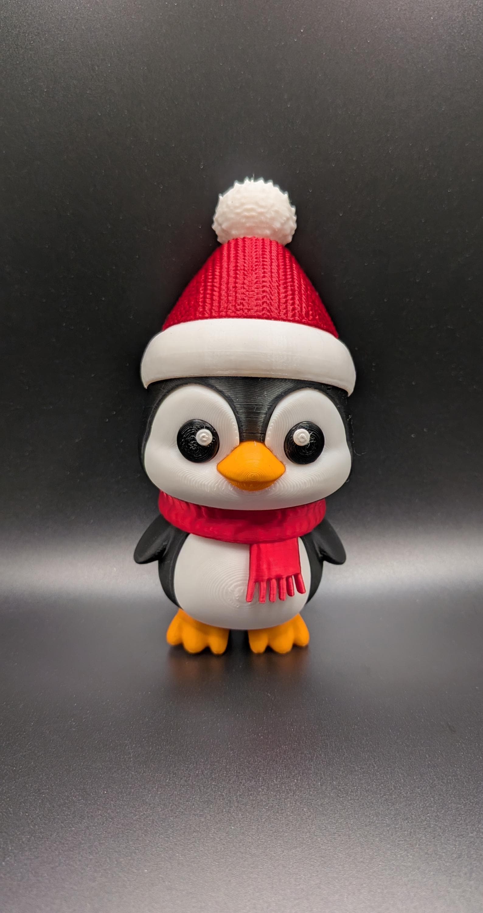 3D Printed Winter Penguin Figurine: Seasonal Decor