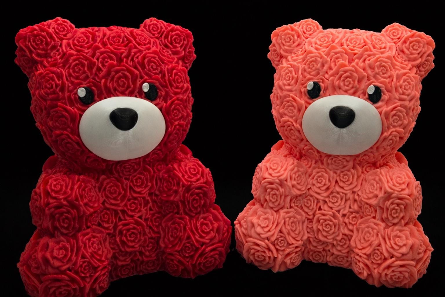 3D Printed Forever Rose Teddy Bear | Floral Bear Sculpture | Valentine’s Day Gift | Romantic Home Decor | Anniversary Gift