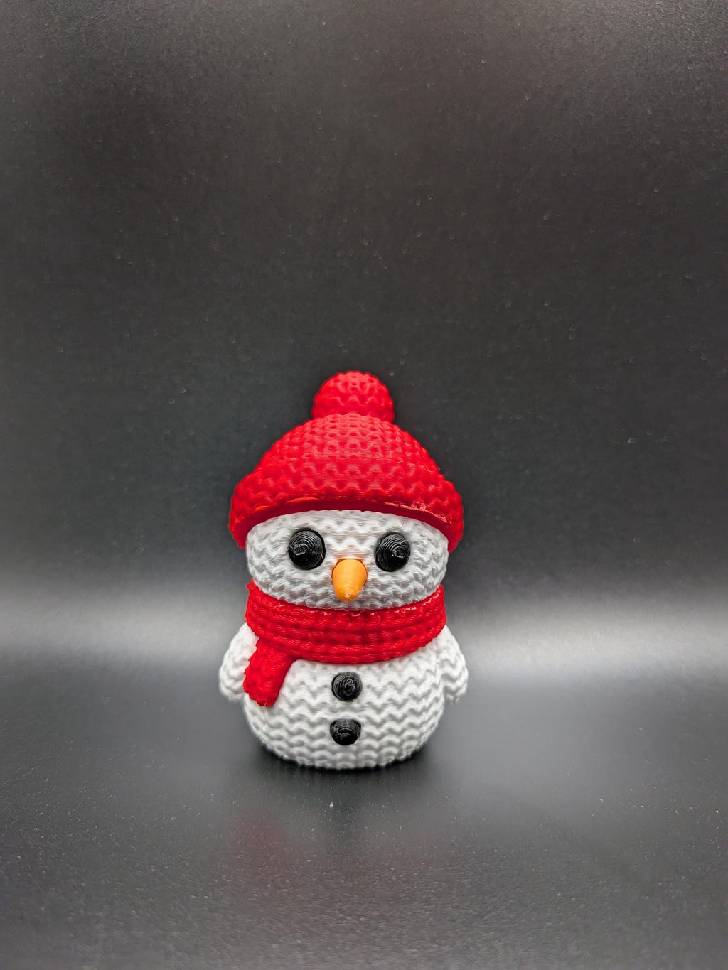 Crocheted Snowman 3D Printed Winter Seasonal Decor