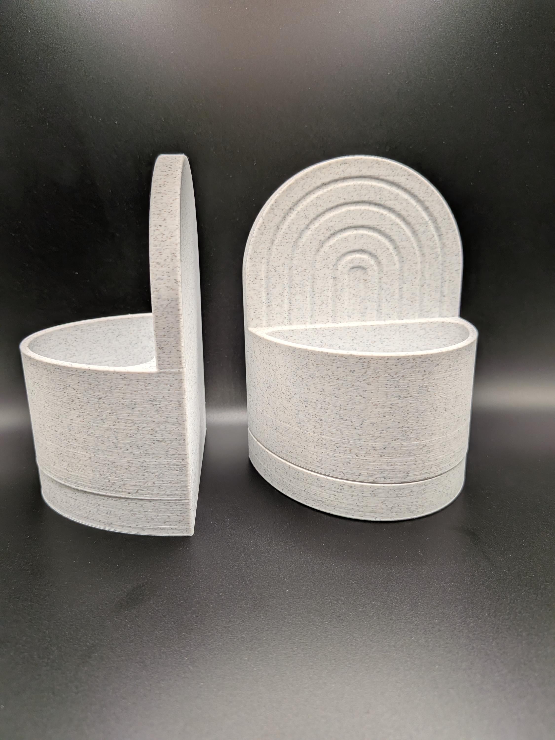 Modern Marble Planter Bookends, Small Indoor Planters With Drip Trays, Succulent Pots