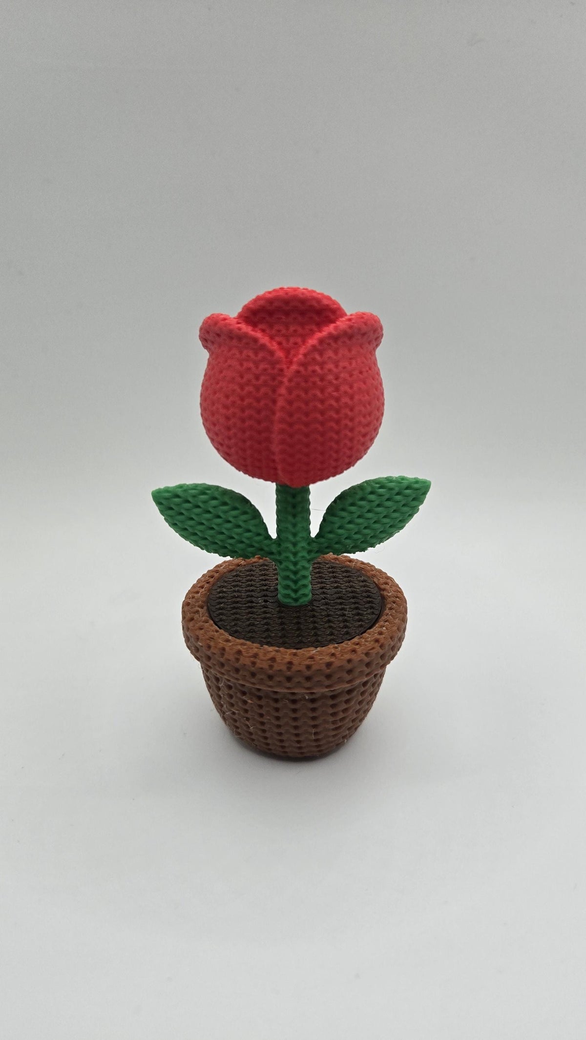 Forever Rose 3D Printed Crotchet Rose Flower Pot– Knit Style Valentine's Day Gift