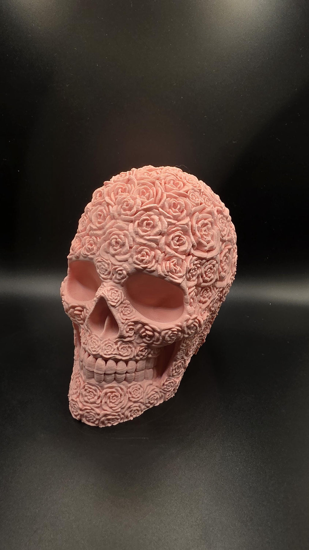 3D Printed Floral Rose Skull – Gothic Home Décor & Unique Gift