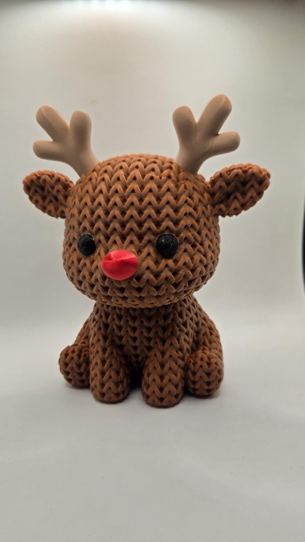 JUMBO Crocheted Reindeer 3D Printed Winter Knit Design Seasonal Decor