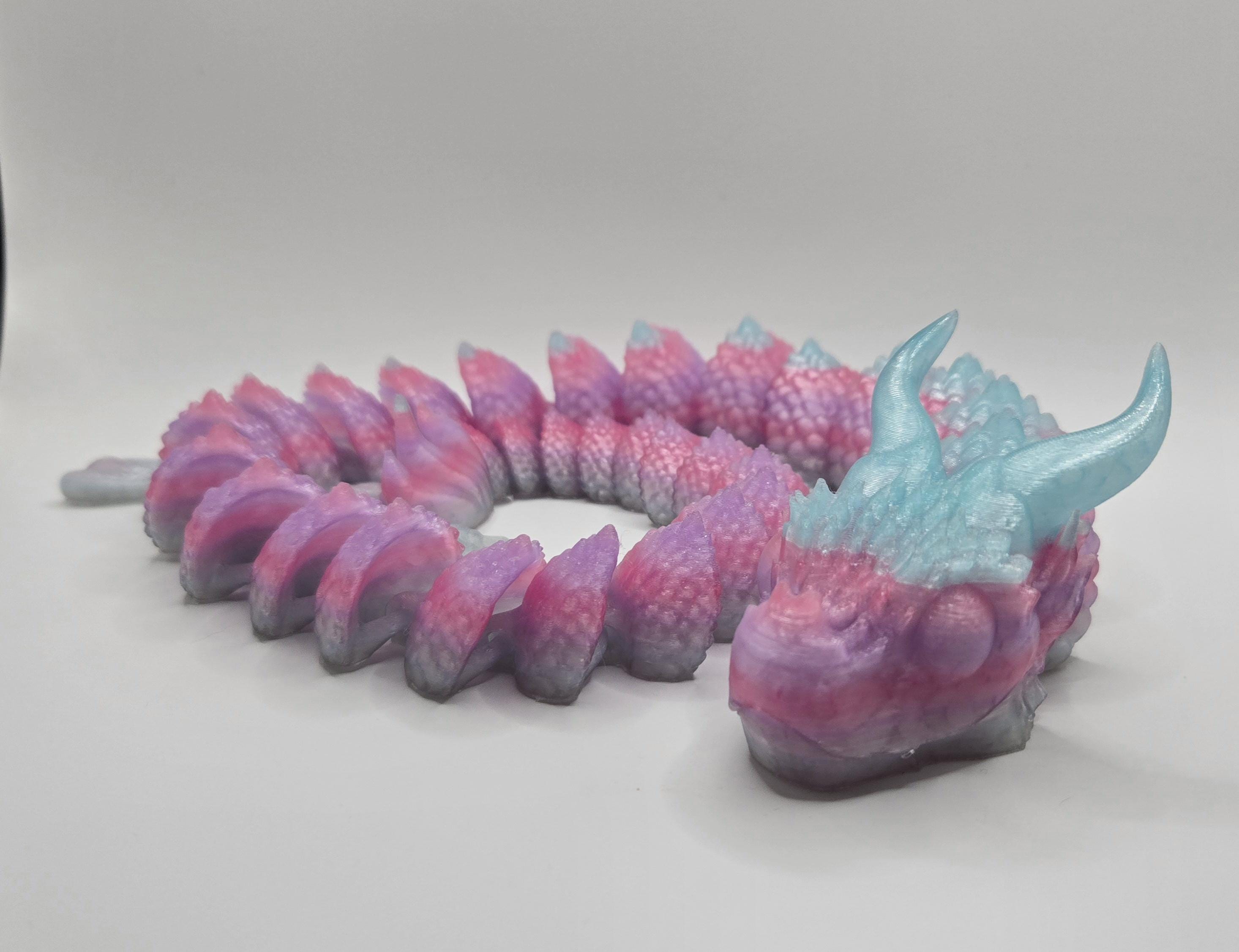 Jumbo Dragon Articulated Fidget 3D Printed Toy in Multiple Colors