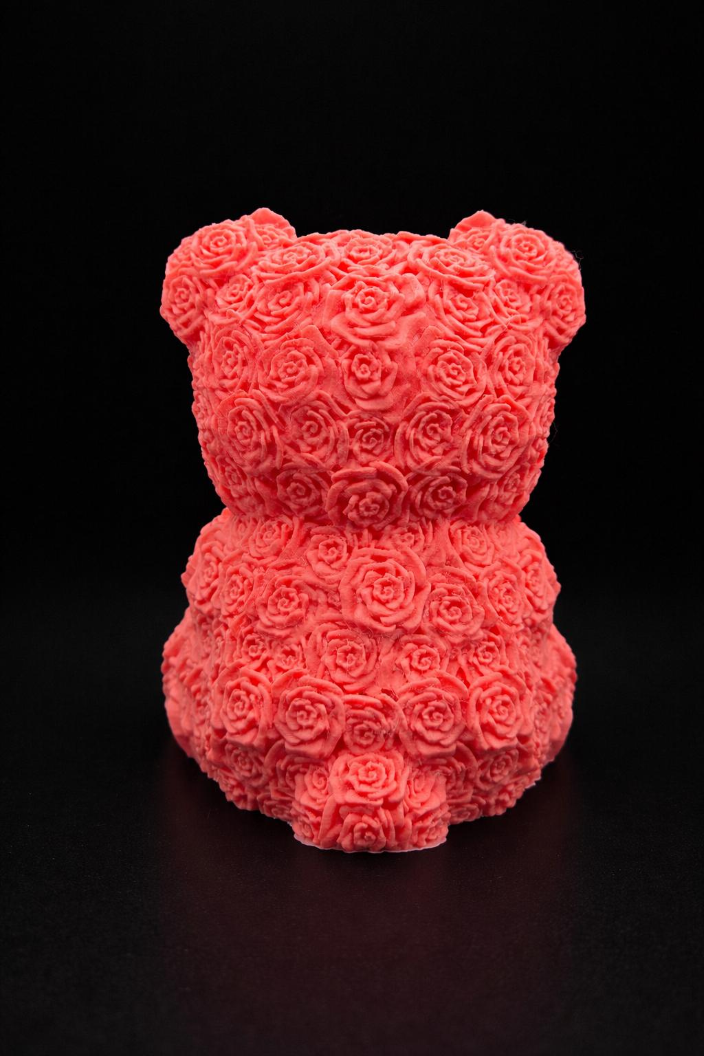 3D Printed Forever Rose Teddy Bear | Floral Bear Sculpture | Valentine’s Day Gift | Romantic Home Decor | Anniversary Gift