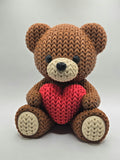 JUMBO Knit Design Valentine Teddy Bear | 3D Printed Crochet Love Gift