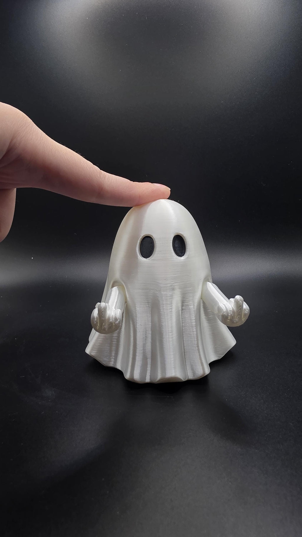 3D Printed Moody Middle Finger Ghost Interactive Fidget, Adult Humor Halloween Gag Gift