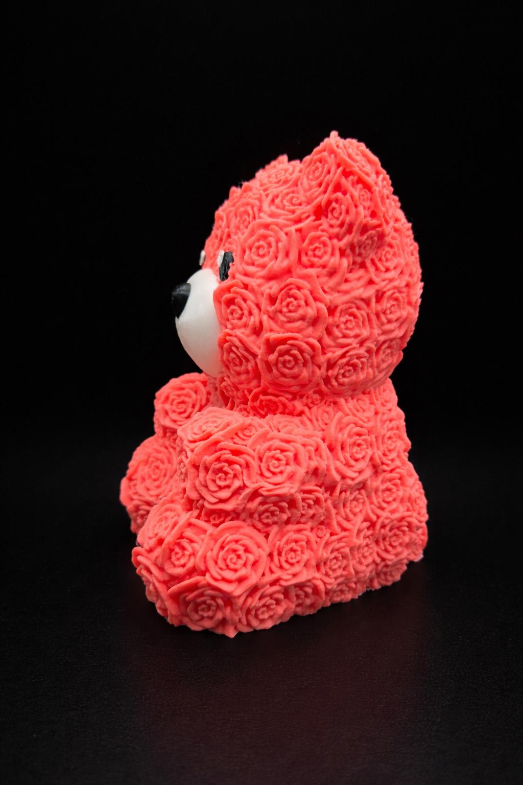 3D Printed Rose Teddy Bear | Everlasting Floral Sculpture