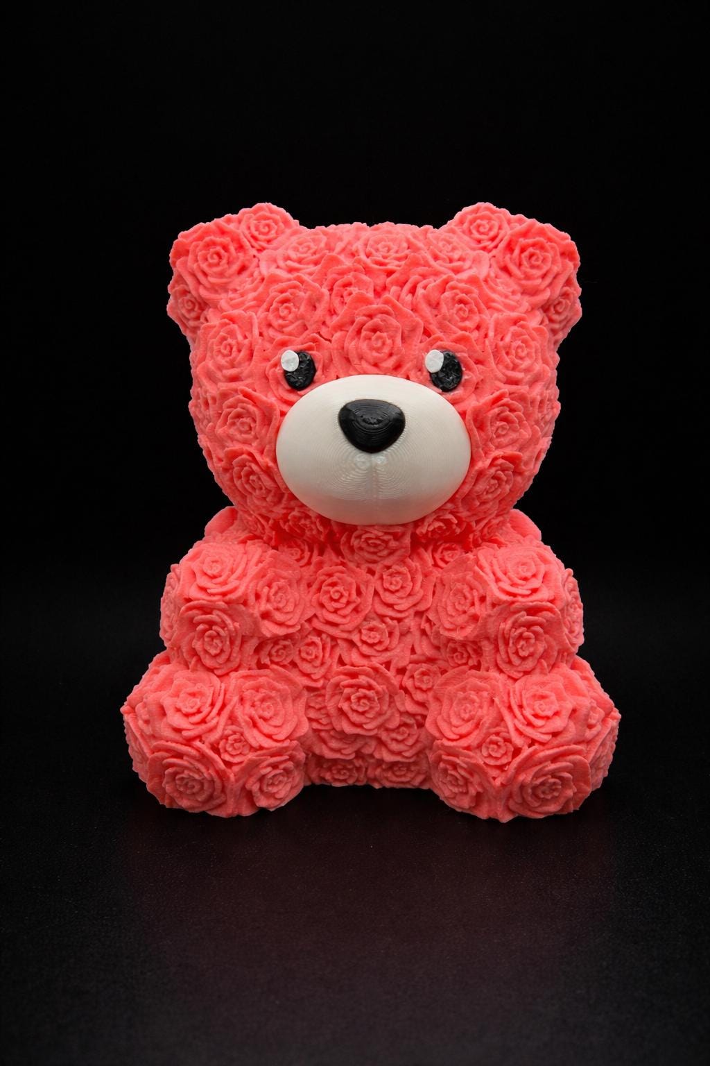 3D Printed Rose Teddy Bear | Everlasting Floral Sculpture