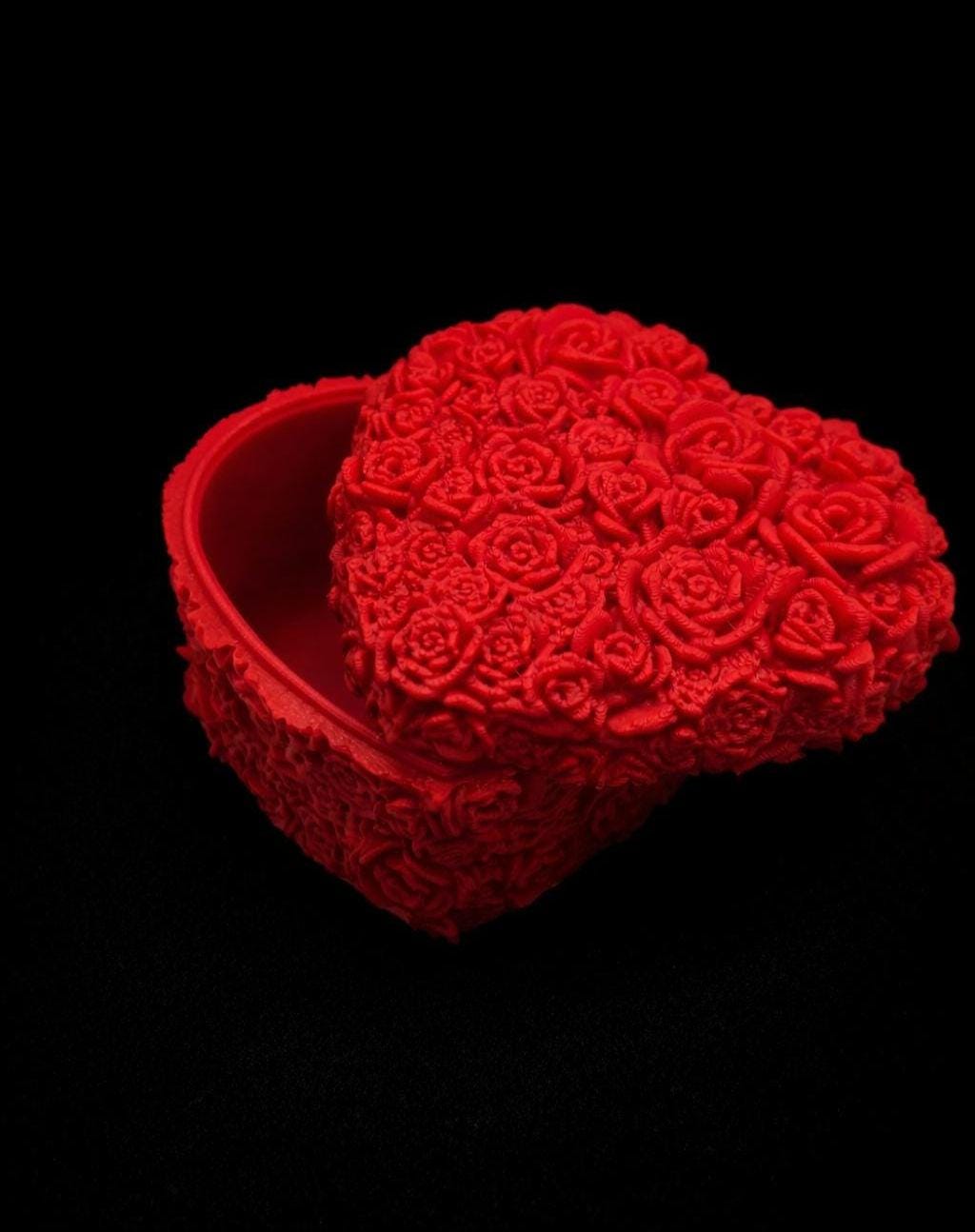 3D Printed Rose Heart Trinket Box | Romantic Valentine's Decor