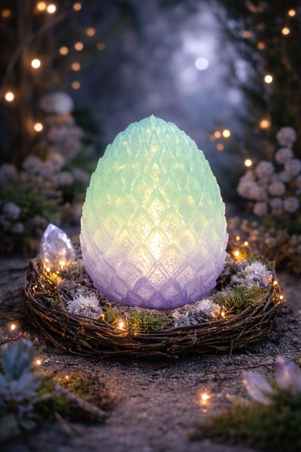 3D Printed Dragon Egg Night Light, Fantasy Decor