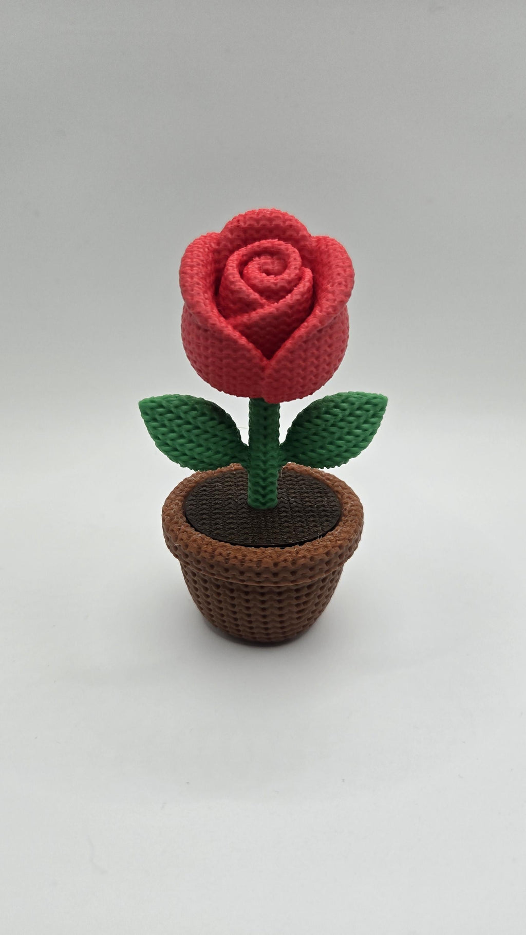 Forever Rose 3D Printed Crotchet Rose Flower Pot– Knit Style Valentine's Day Gift