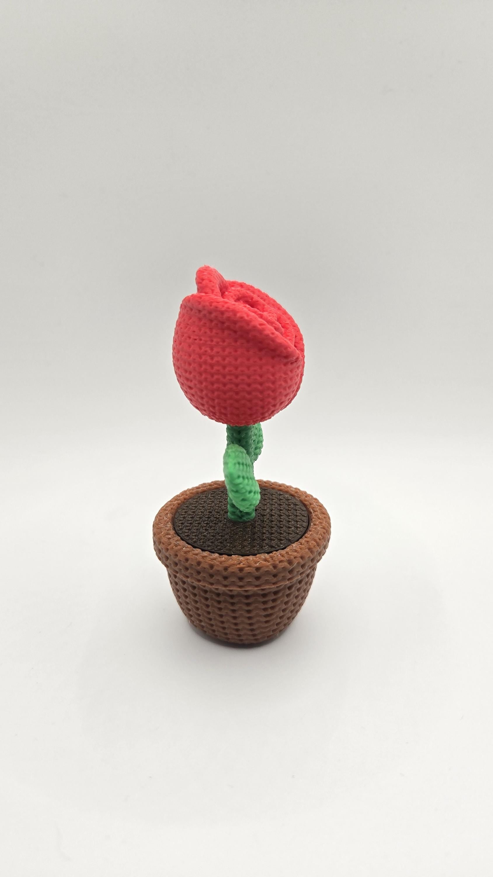 Forever Rose 3D Printed Crotchet Rose Flower Pot– Knit Style Valentine's Day Gift