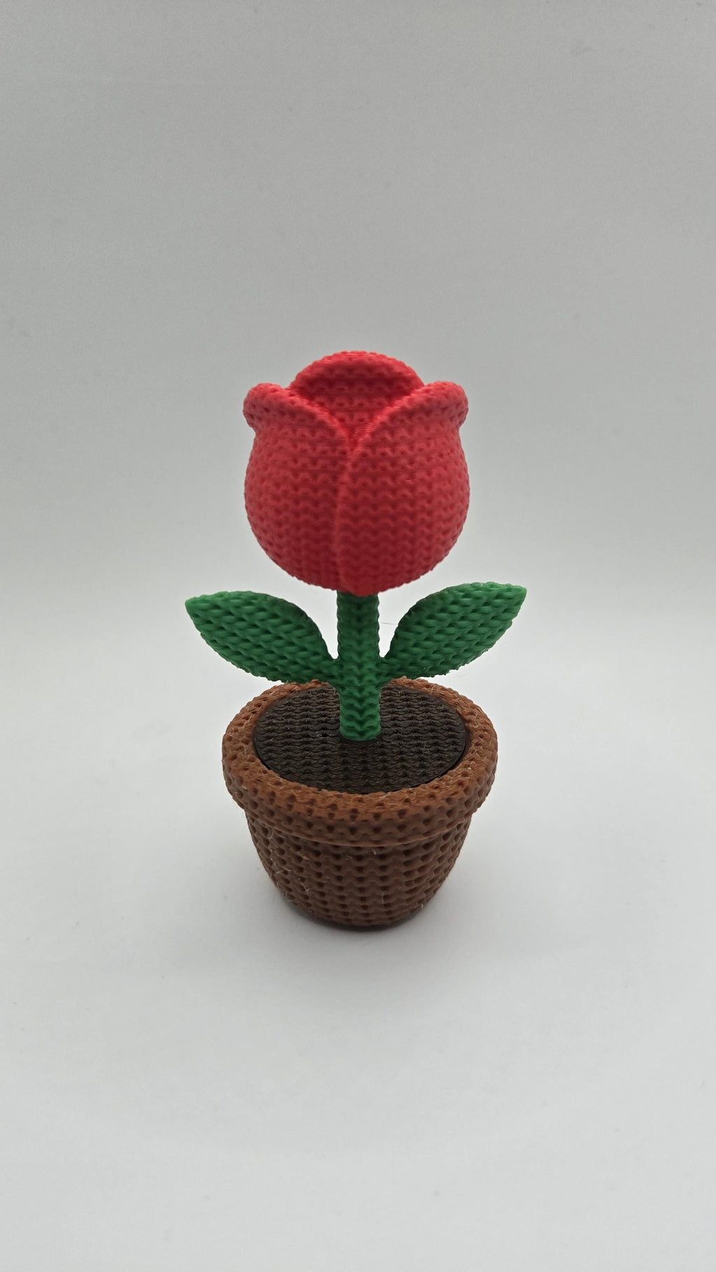 Forever Rose 3D Printed Crotchet Rose Flower Pot– Knit Style Valentine's Day Gift