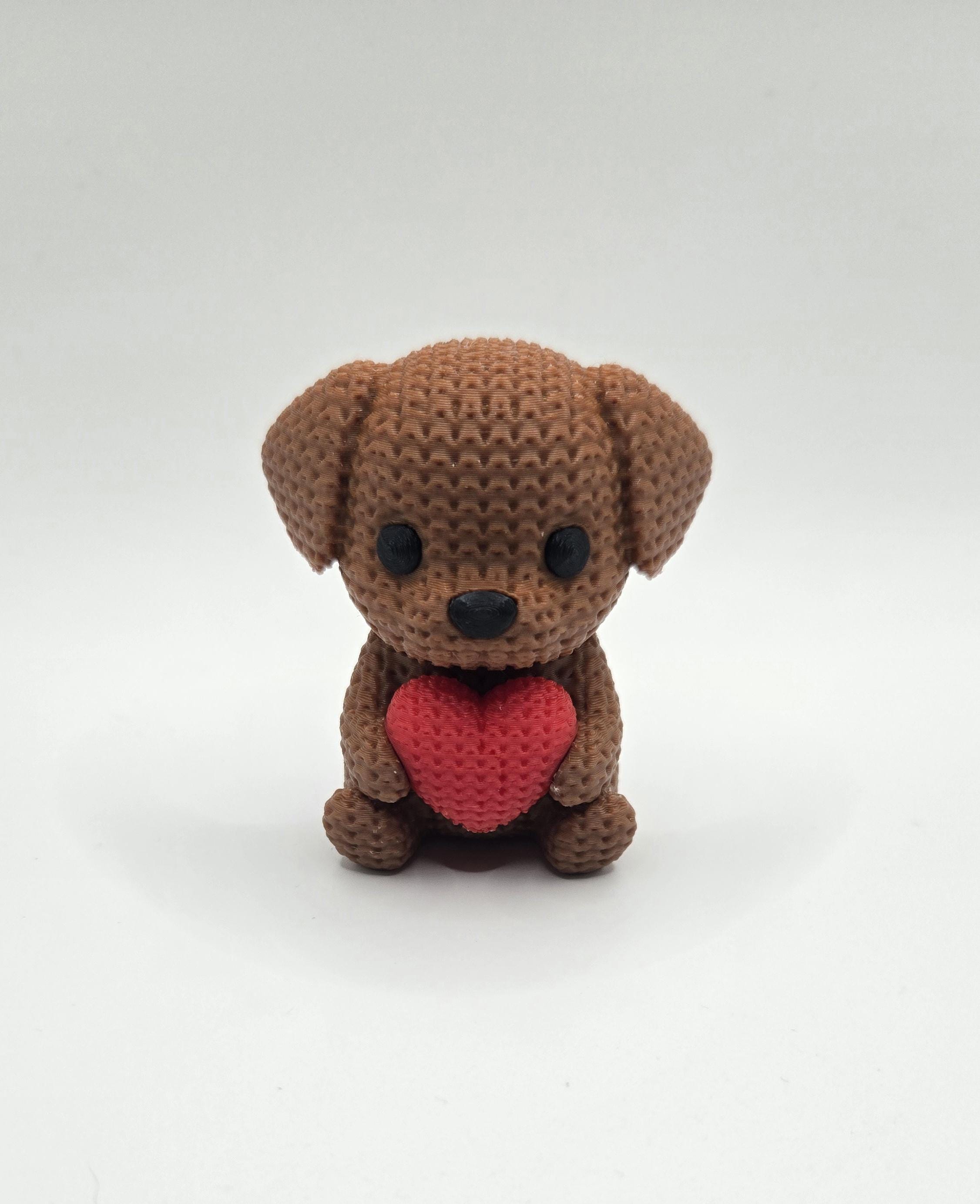 3D Printed Crochet-Style Puppy – Valentine's Day Dog Decor
