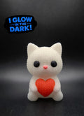 3D Printed Glow-in-the-dark Crocheted Love Heart, Knit Design Cat