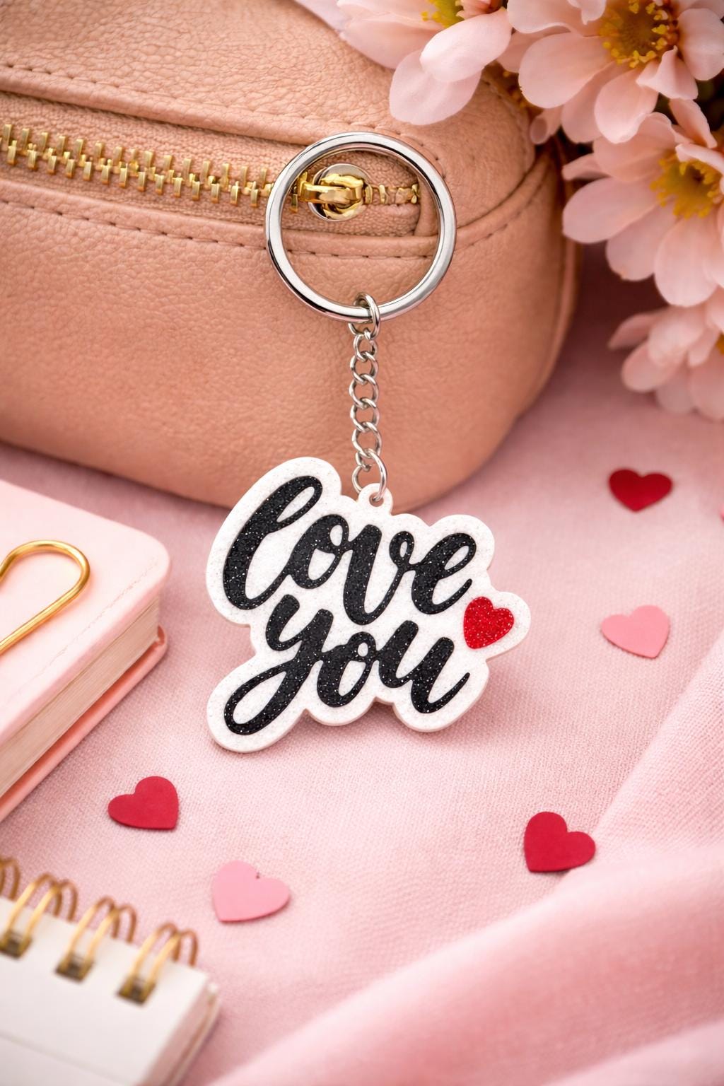 3D Printed Love You Heart Keychain