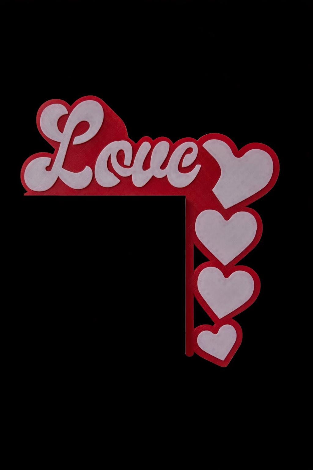 Love Hearts Door Corner Wall Decor 3D Printed Valentine's Day Window Holiday Decoration
