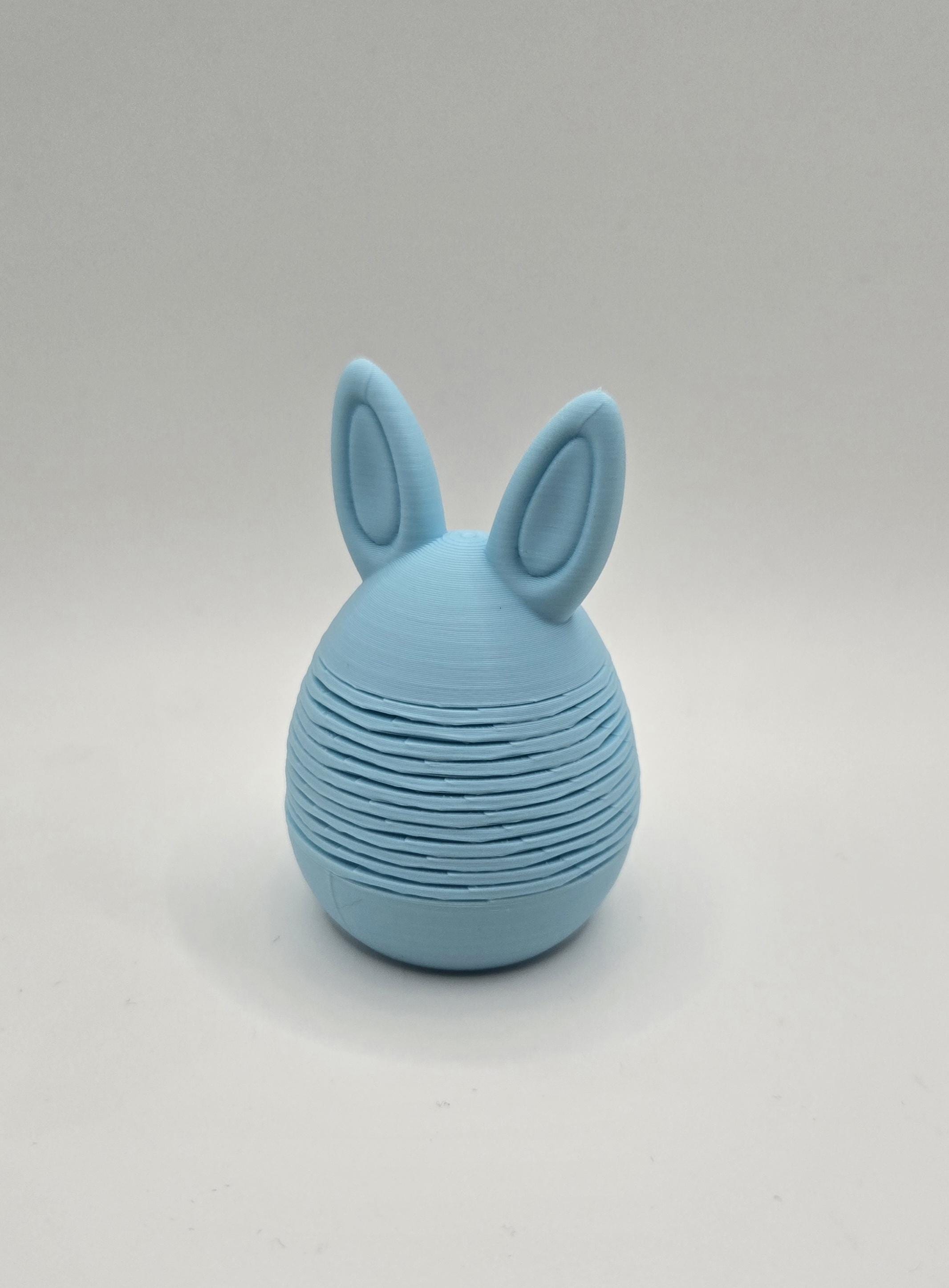 3D Printed Easter Bunny Slinky | Articulated Fidget Toy, Pastel Desk Decor