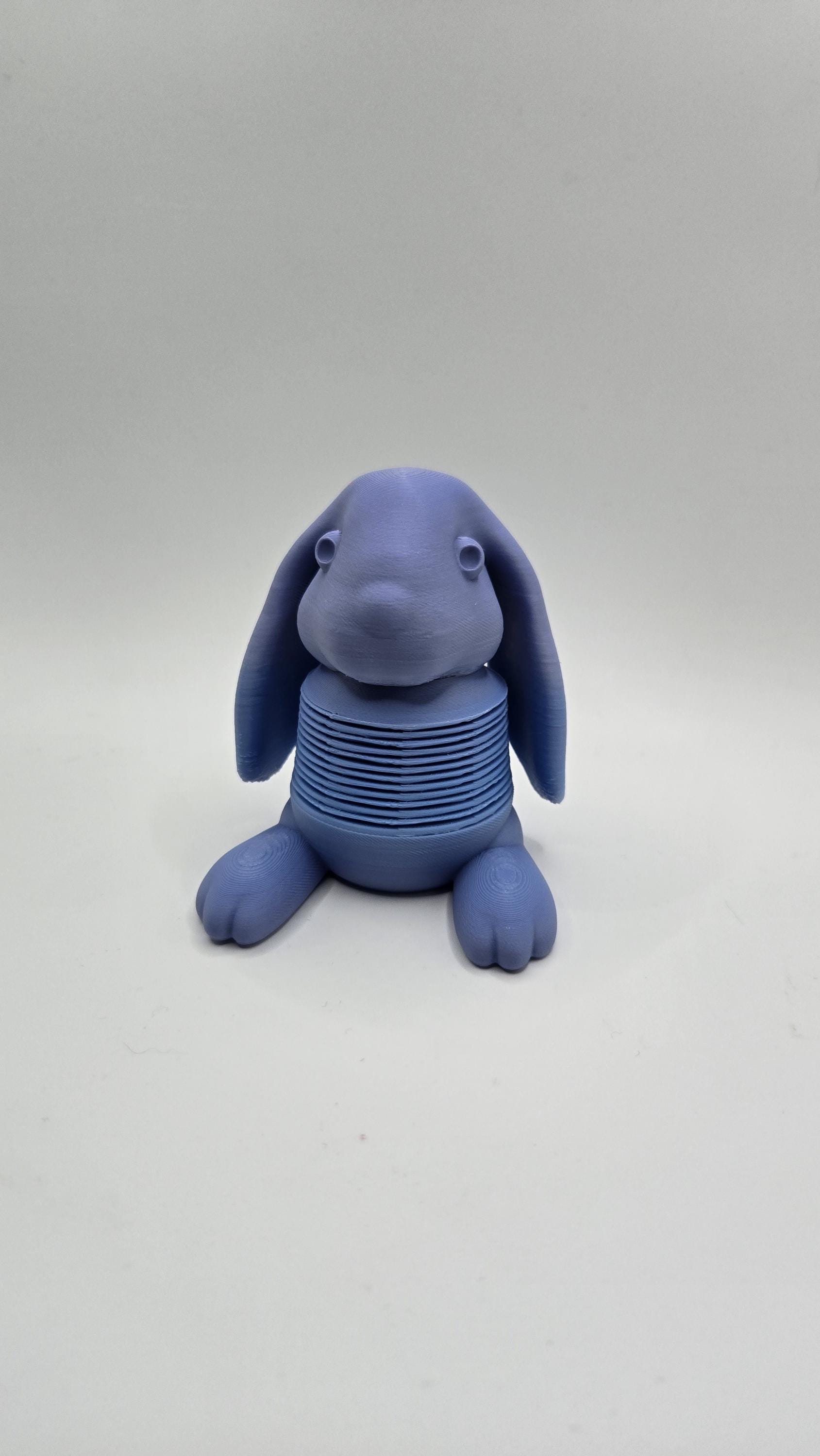 3D Printed Easter Bunny Slinky | Articulated Fidget Toy, Pastel Desk Decor