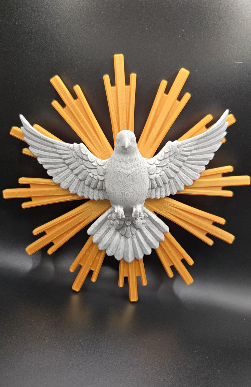 3D Printed Dove of Peace Wall Art | Marble and Gold Christian Home Decor