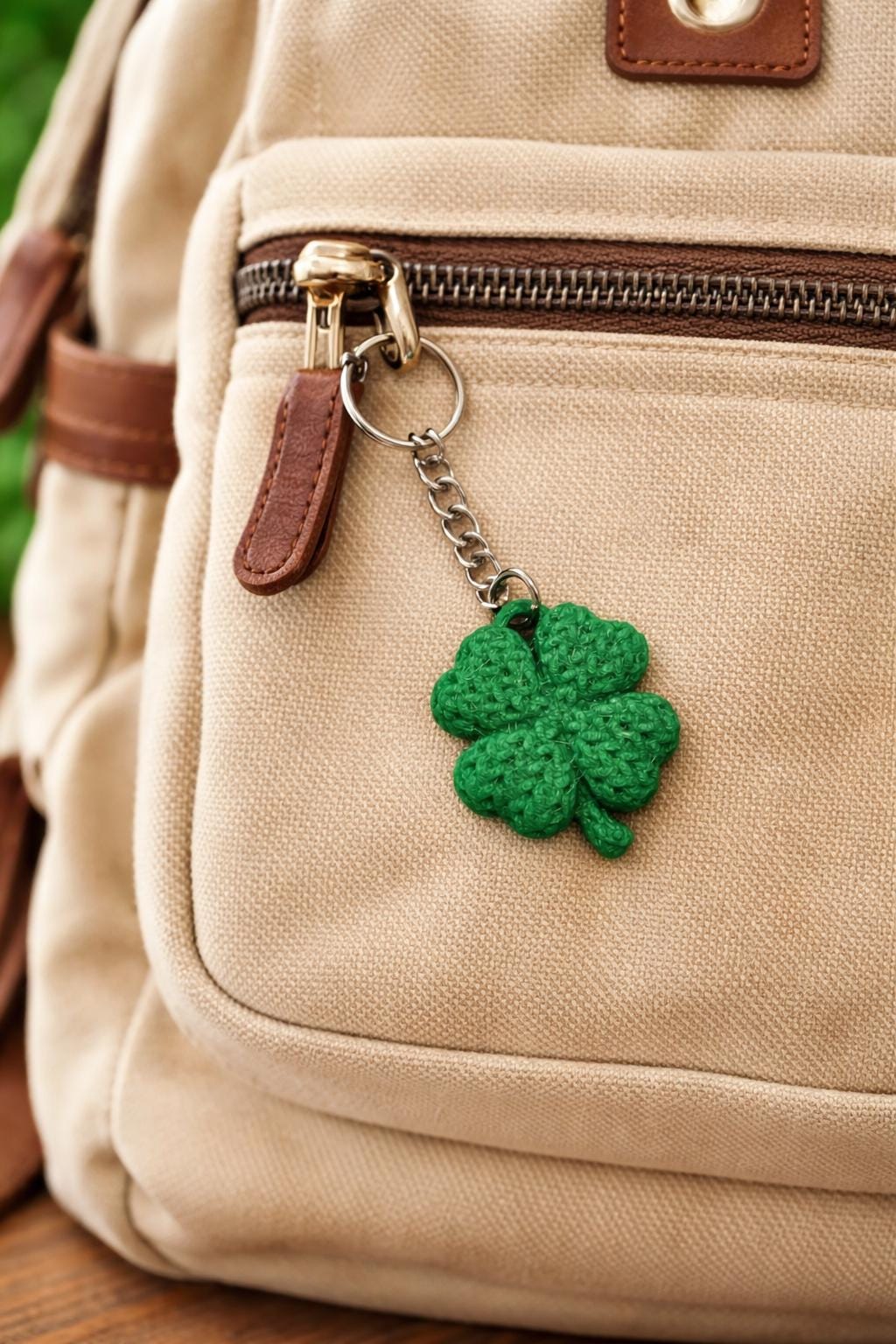 3D Printed Crochet Lucky Four Leaf Clover | St. Patrick's Day Keychain