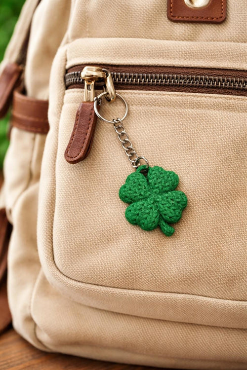 3D Printed Crochet Lucky Four Leaf Clover | St. Patrick's Day Keychain
