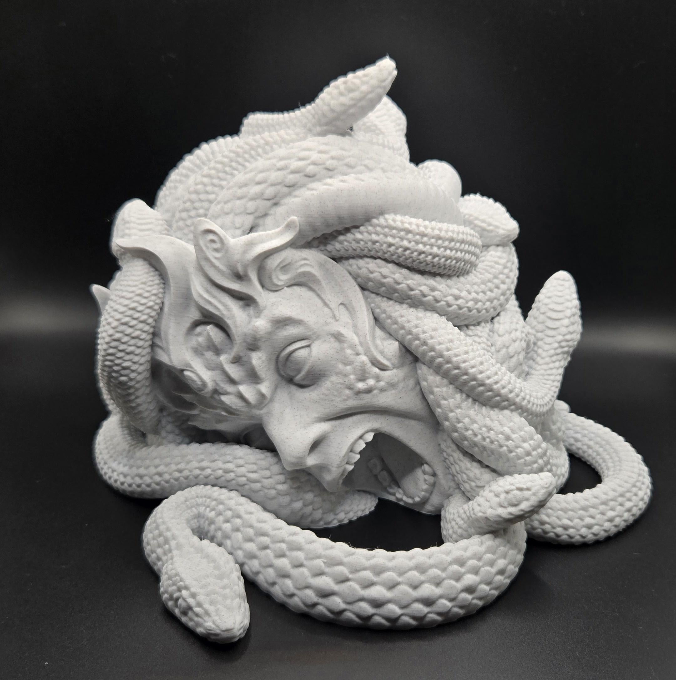 Marble Medusa 3D Printed Gorgon Dice Tower