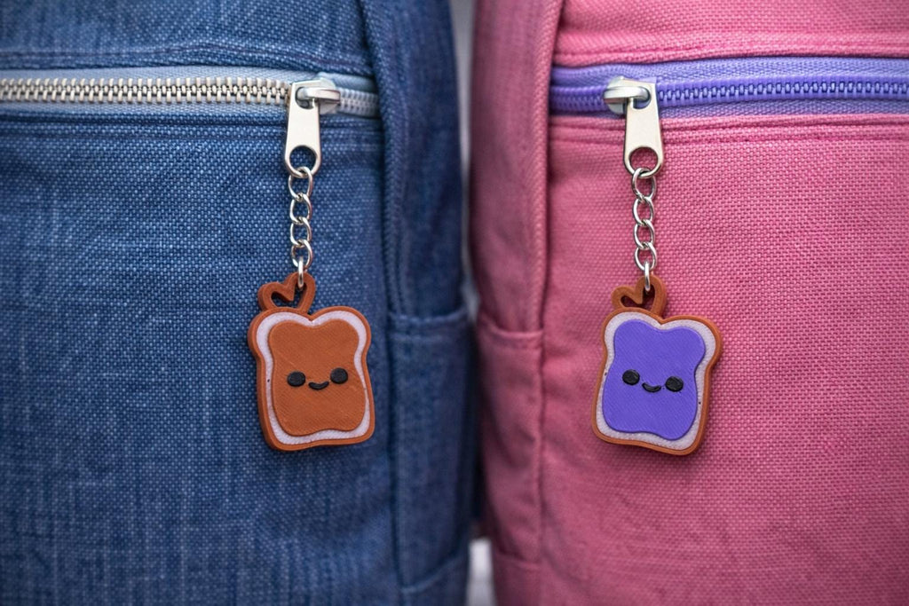 3D Printed PB&J Keychain Set: Friends Matching Charm