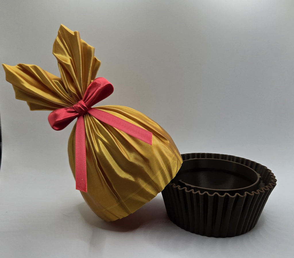 3D Printed Golden Treat Easter Egg Shaped Storage Box | Secret Compartment Trinket Box