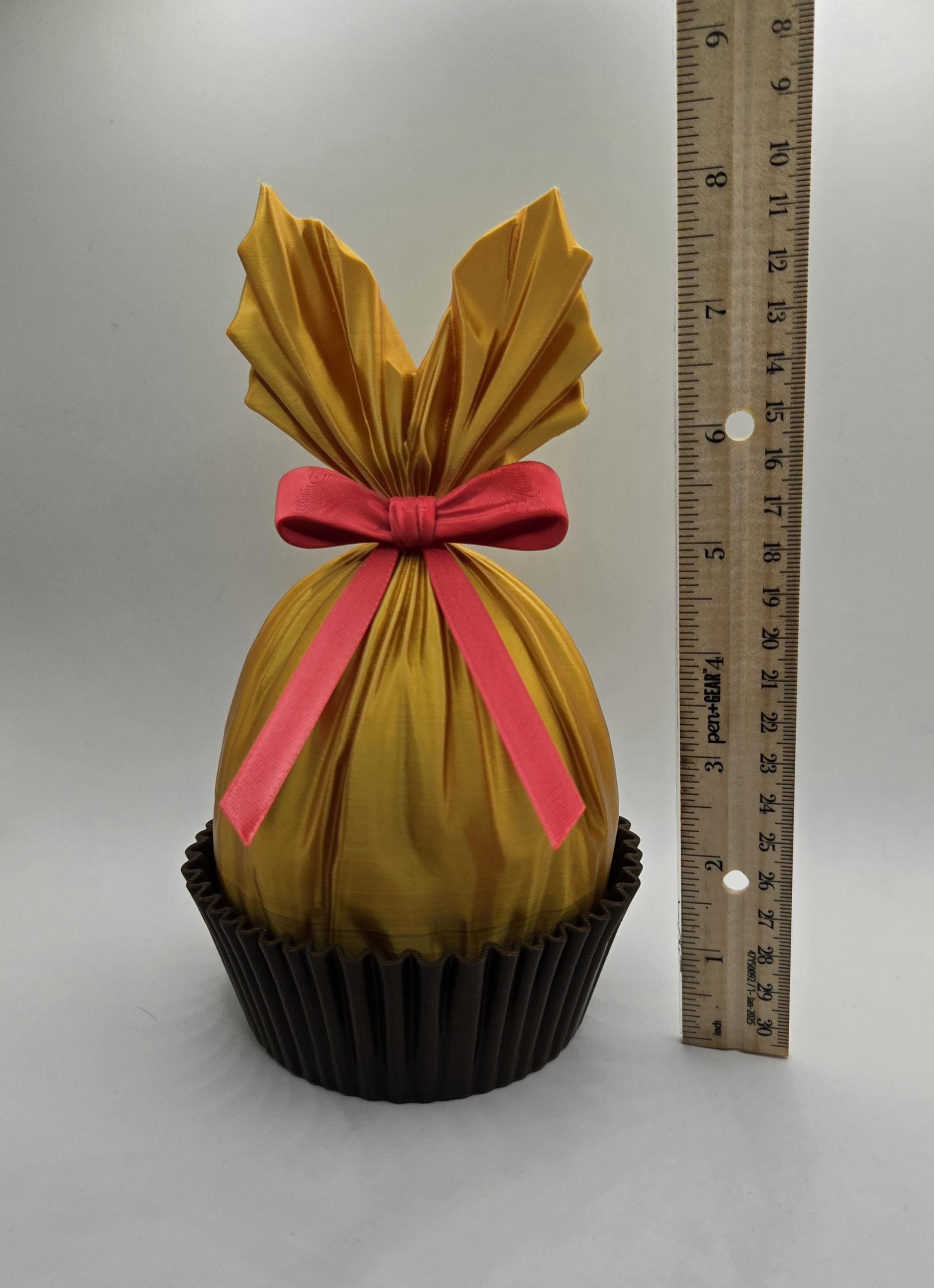 3D Printed Golden Treat Easter Egg Shaped Storage Box | Secret Compartment Trinket Box