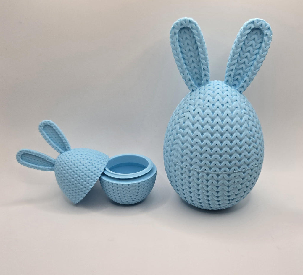 3D Printed Crochet Bunny Easter Egg Storage Box | Trinket Container