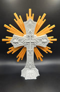3D Printed Sacred Cross | Marble and Gold Christian Home Decor