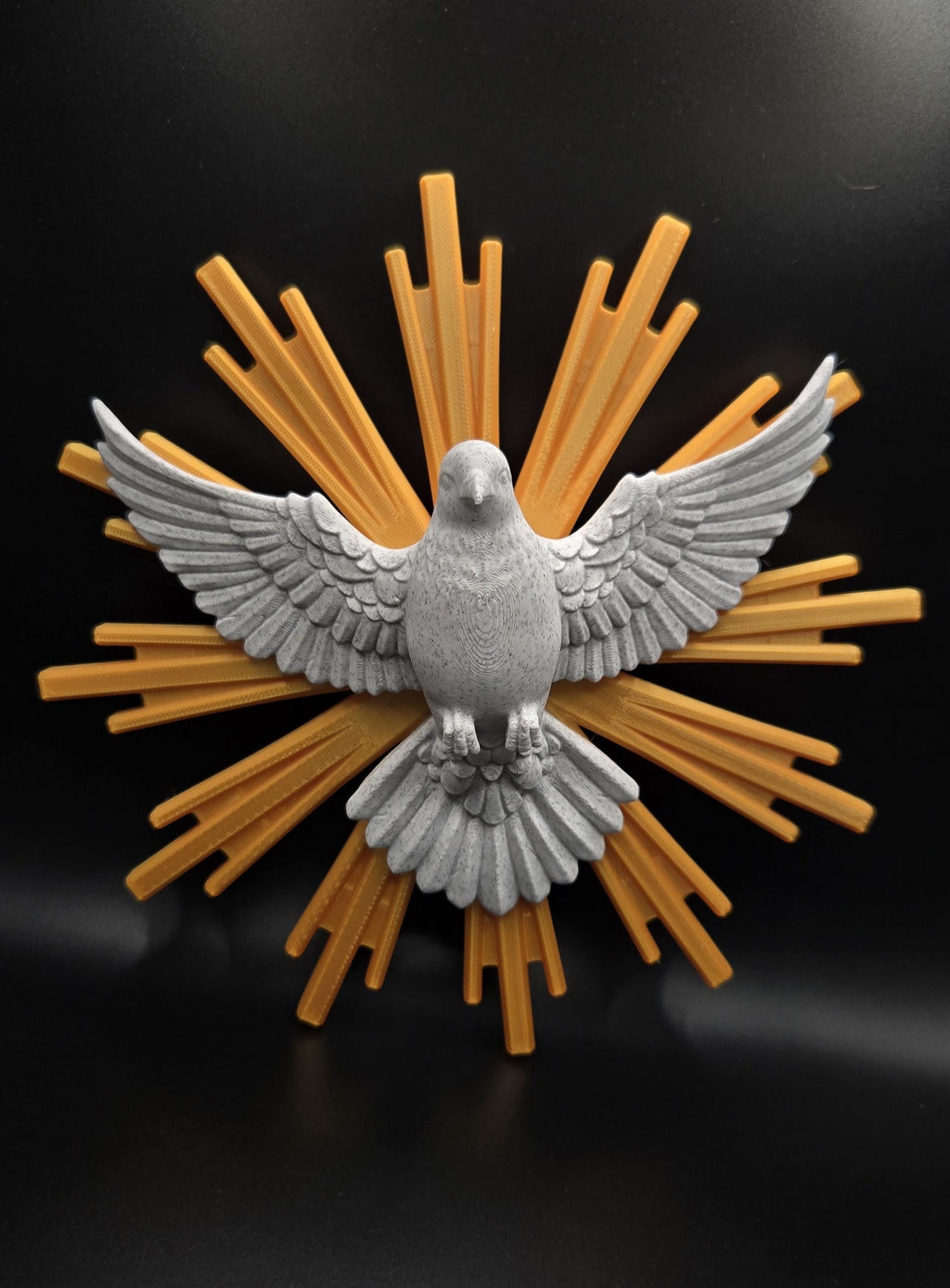 3D Printed Dove of Peace Wall Art | Marble and Gold Christian Home Decor