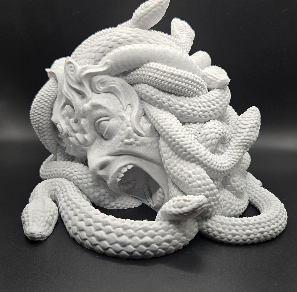 Marble Medusa 3D Printed Gorgon Dice Tower