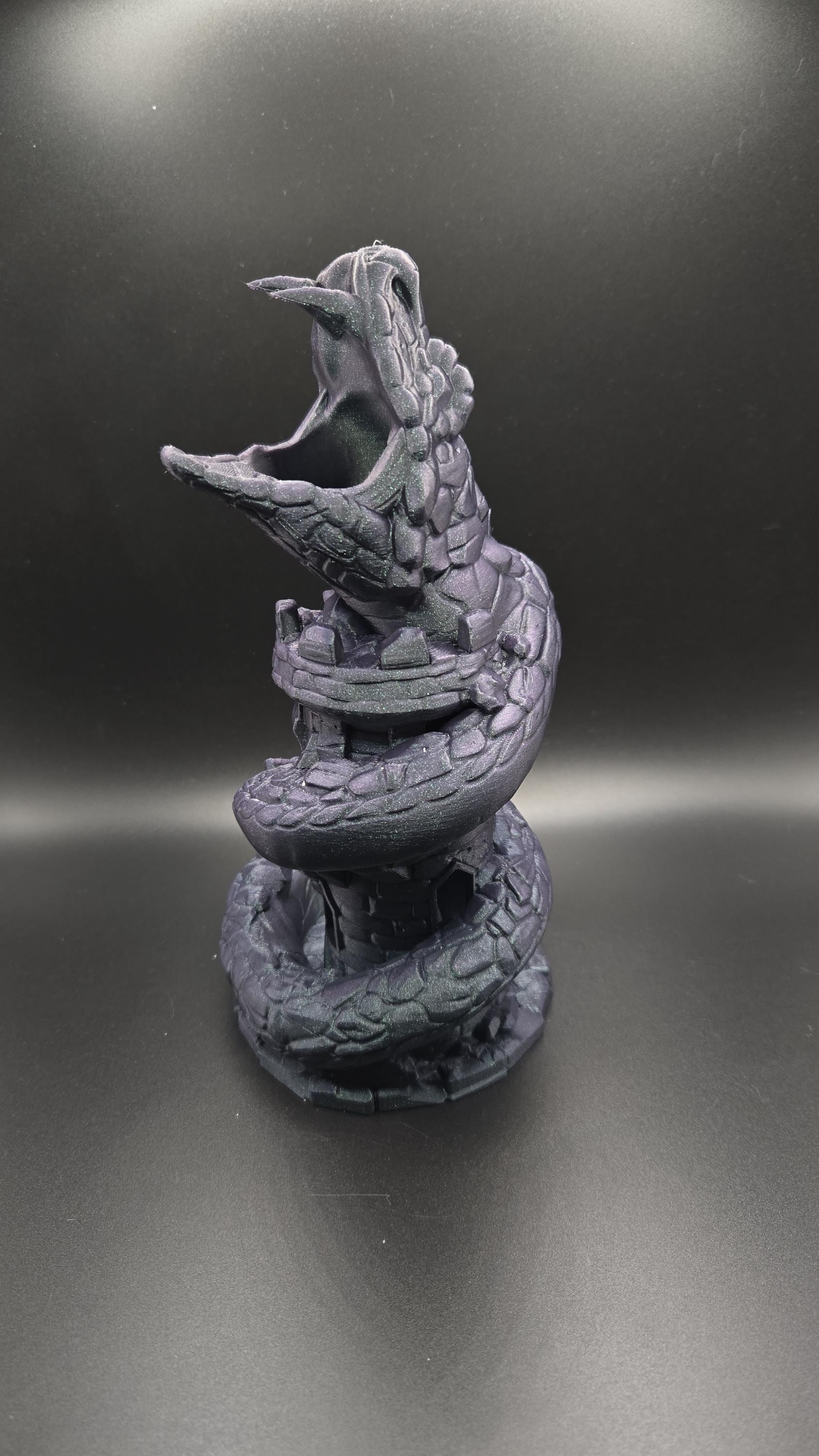 Basilisk Castle 3D Printed Snake Dice Tower
