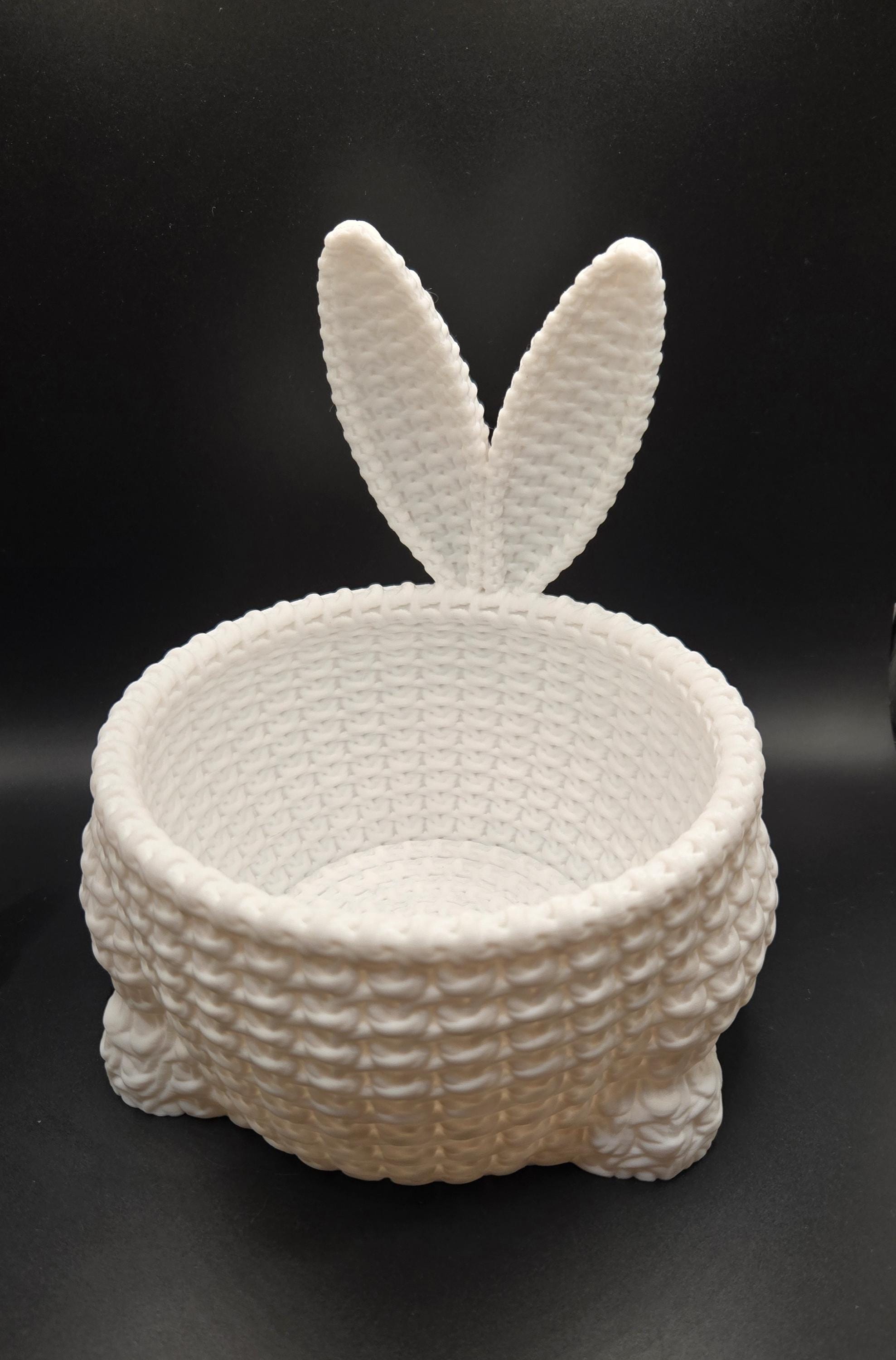 3D Printed Crochet Bunny Ears Easter Bowl | Spring Candy Dish