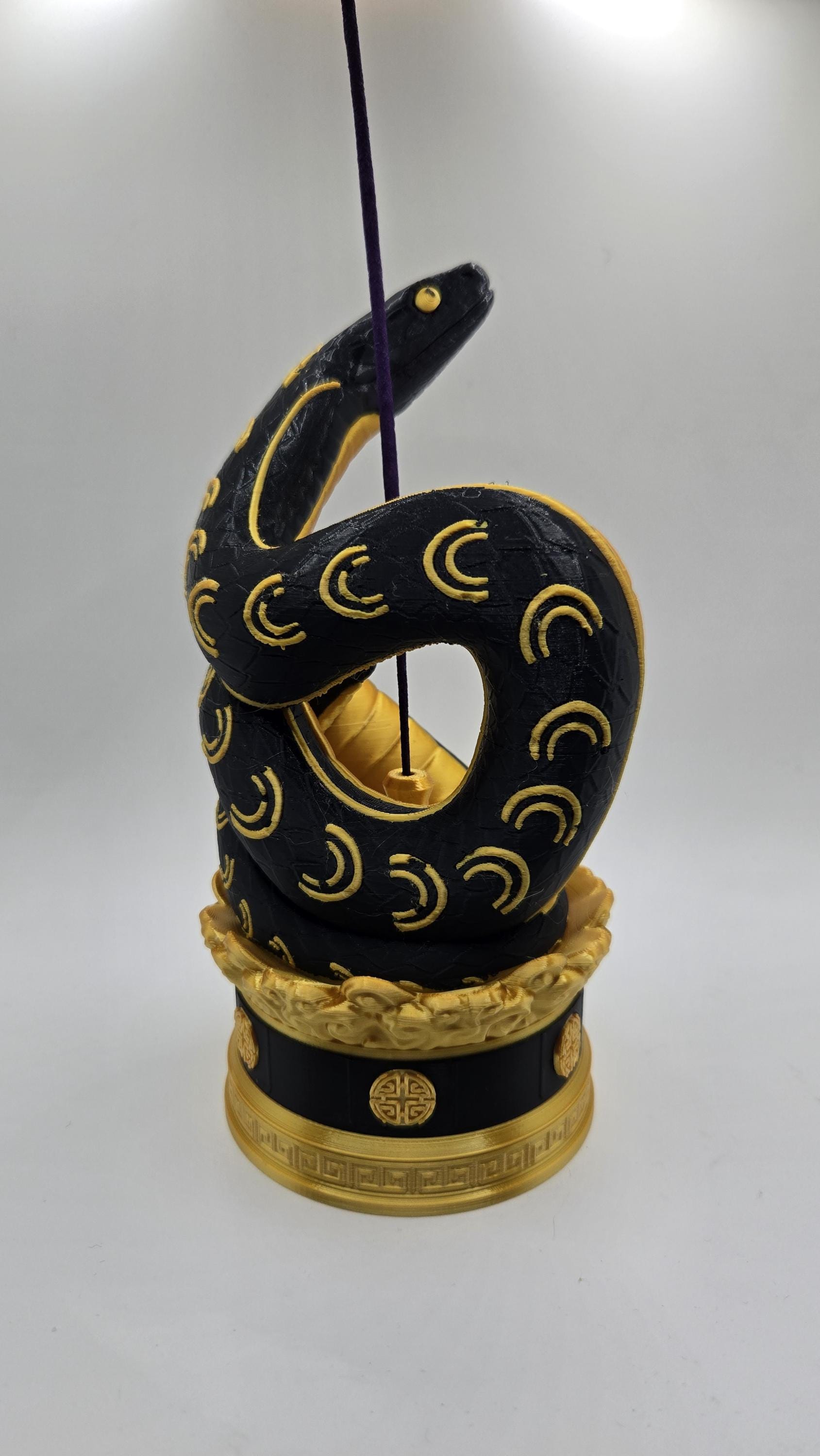 Golden Cobra Incense Holder 3D printed