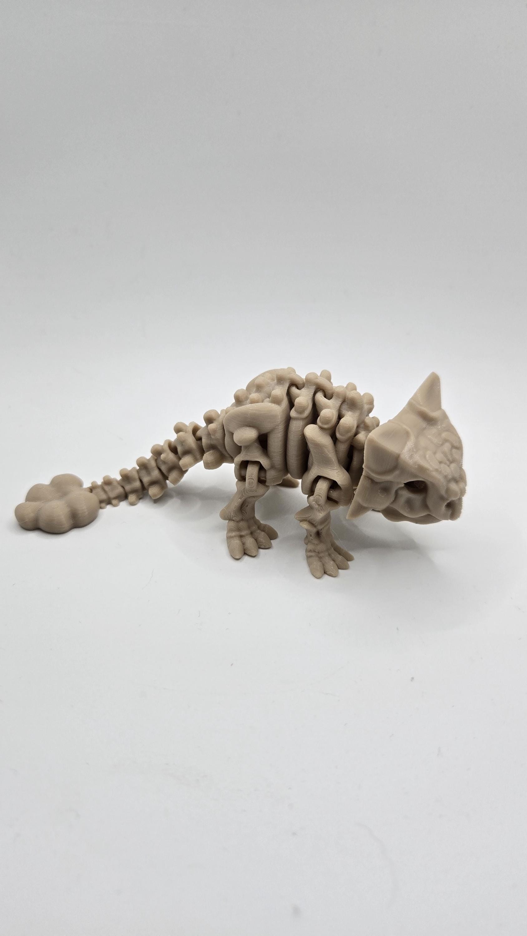 Ankylosaurus Skeleton Articulated Fidget 3D Printed Fossil Flexi Standing Figurine