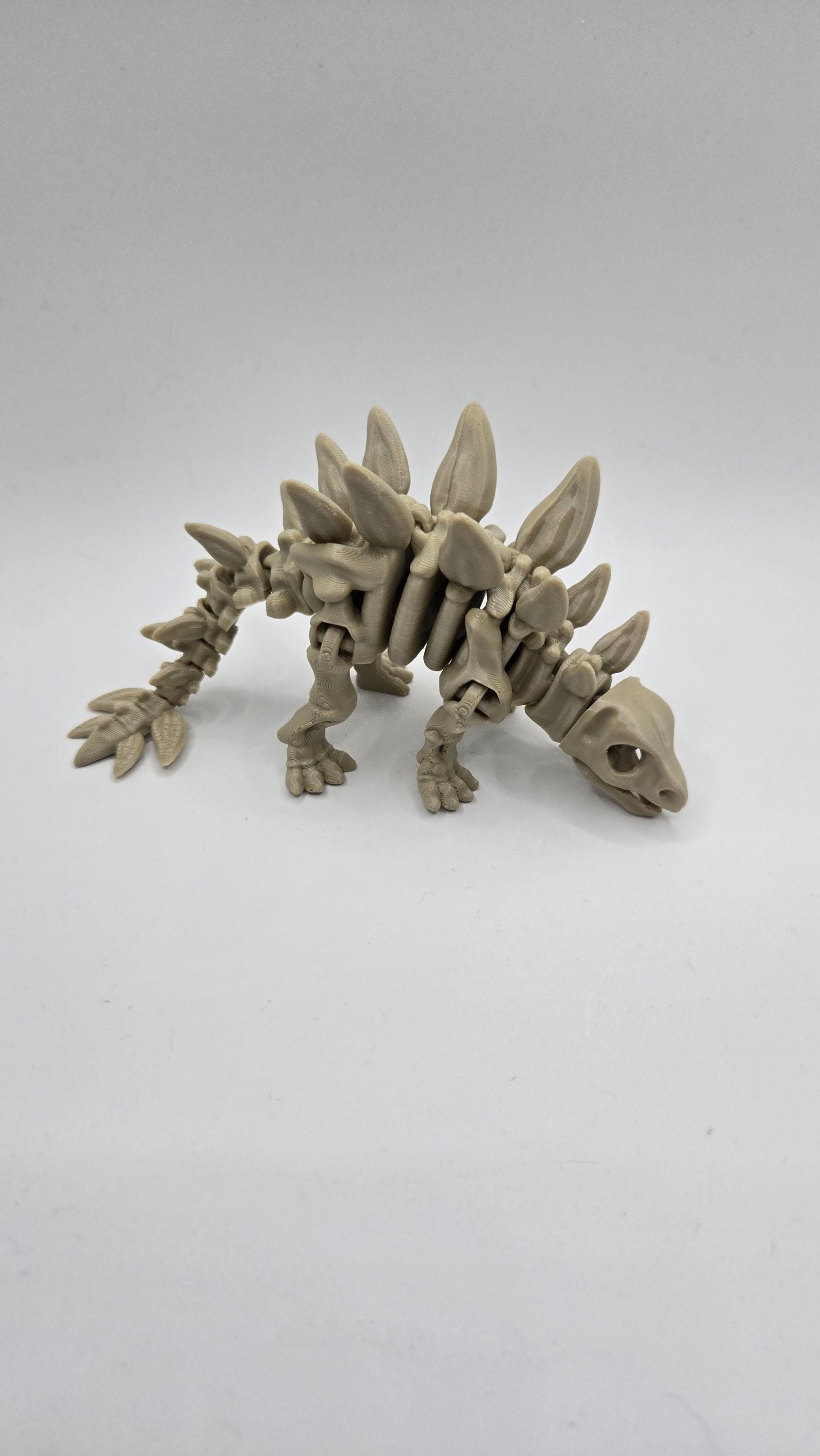 Stegosaurus Skeleton Articulated Fidget 3D Printed Fossil Flexi Standing Figurine